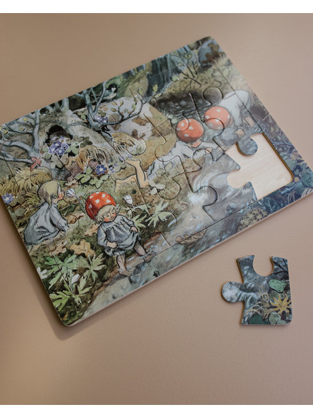 Elsa Beskow Elsa Beskow Wooden puzzle - Children of the Forest by the Creek