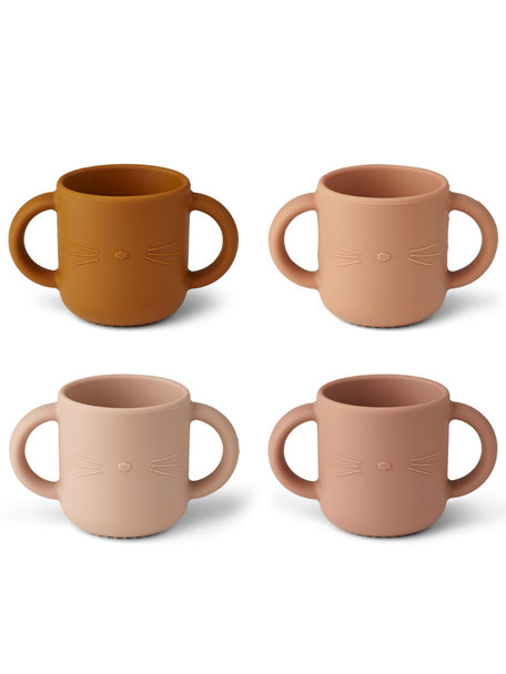 Liewood Drinking cup cat - rose multi mix - 4 pack