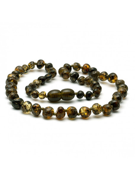 Amber Amber Baby Necklace 32 cm - Olive