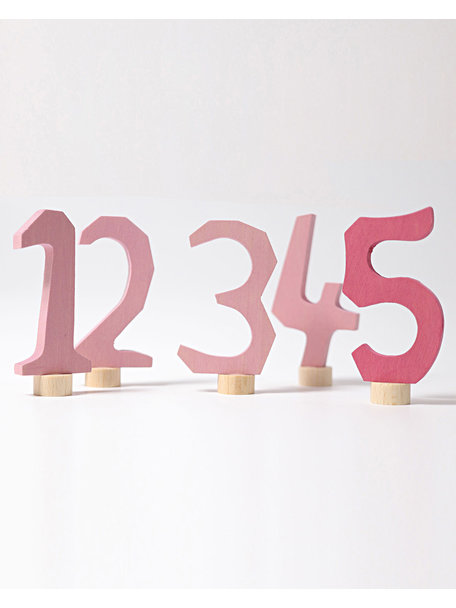 Grimm's Decorative Figure Set - Numbers 1-5 Pink