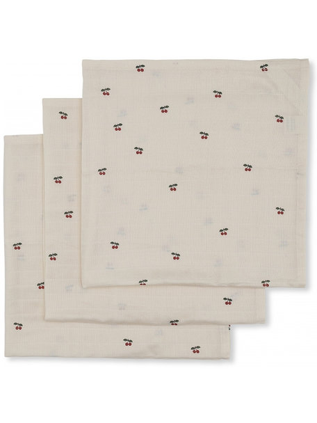 Konges Sløjd Muslin cloths 3-pack - cherry