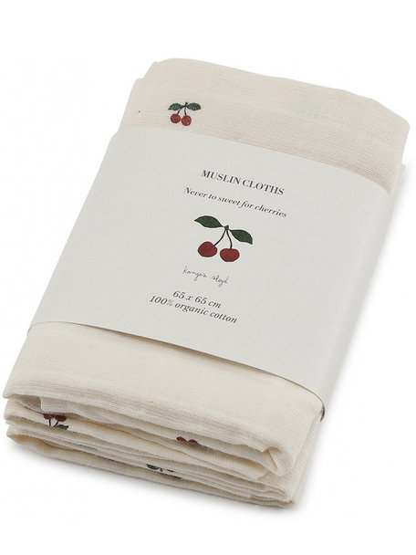 Konges Sløjd Muslin cloths 3-pack - cherry