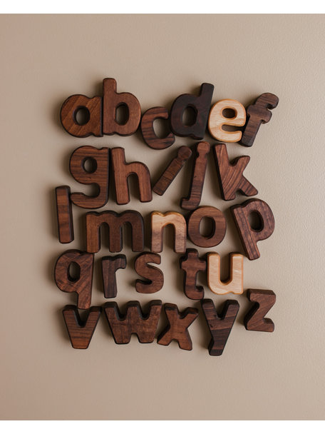 Spelenderwijs leren Walnut lowercase letters