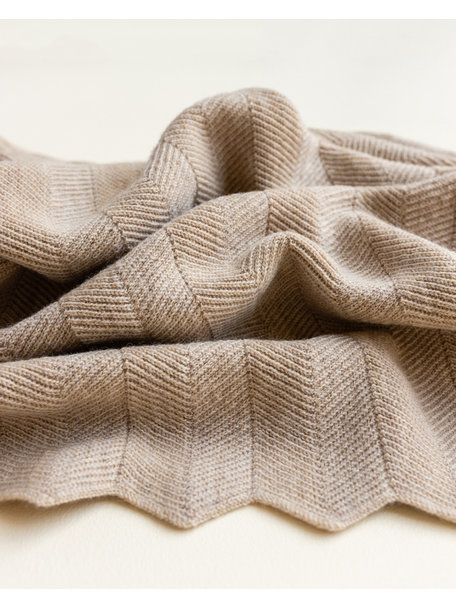 Hvid Merino wool blanket Freddie - sand