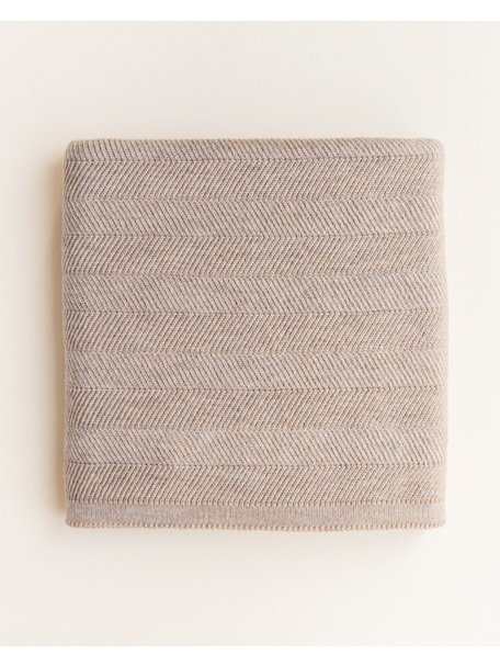 Hvid Merino wool blanket Freddie - sand