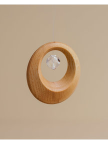 Handmade Crystal pendant in wooden ring - small