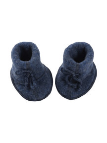 Engel Natur Wool Fleece Baby Booties - Blue