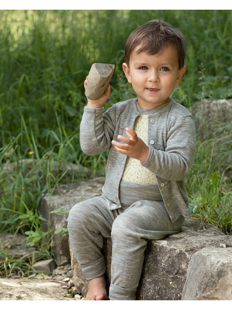 Engel Natur Baby Cardigan Wool/Silk - Grey