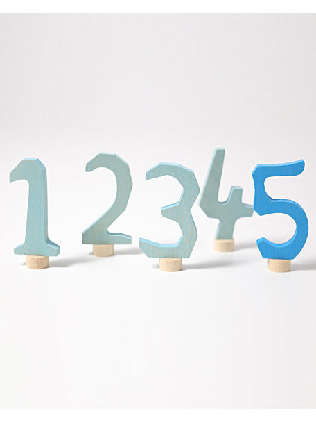 Grimm's Decorative Figure Set - Numbers 1-5 Blue