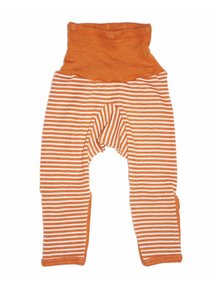 Cosilana Baby Pants With Scratch Protection Striped Wool/Silk - Orange