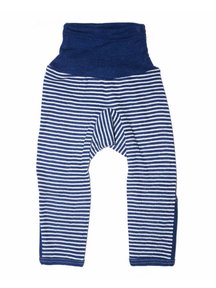 Cosilana Baby Pants With Scratch Protection Striped Wool/Silk - Blue