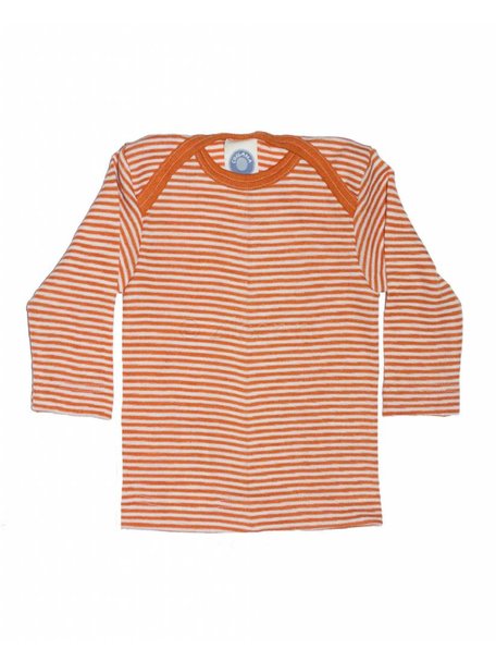 Cosilana Baby Shirt Striped Wool/Silk - Orange