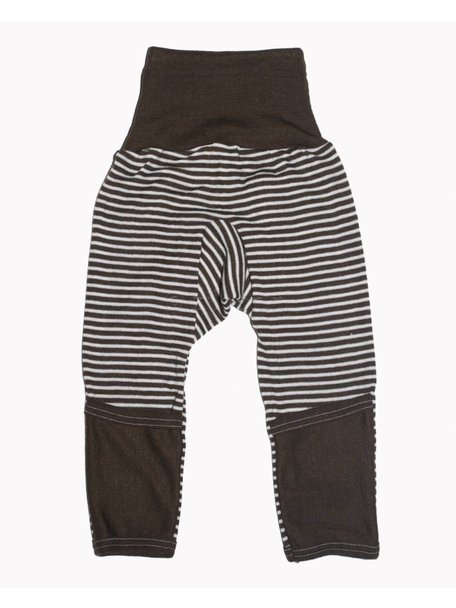 Cosilana Baby Pants With Scratch Protection Striped Wool/Silk - Brown