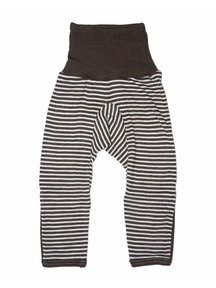 Cosilana Baby Pants With Scratch Protection Striped Wool/Silk - Brown