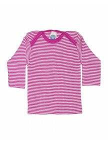 Cosilana Baby Shirt Striped Wool/Silk - Pink