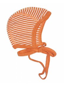 Cosilana Baby Bonnet Striped Wool/Silk - Orange