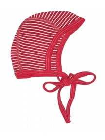 Cosilana Baby Bonnet Striped Wool/Silk - Red