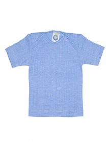 Cosilana Baby Top Short Sleeves Wool/Silk/Cotton - Blue