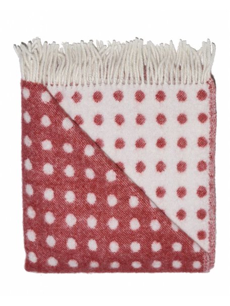 Mara Woolen Blanket With Dots 100 x 140cm - red