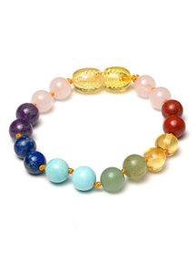Amber Amber Ladies Bracelet 19 cm - gemstones rainbow