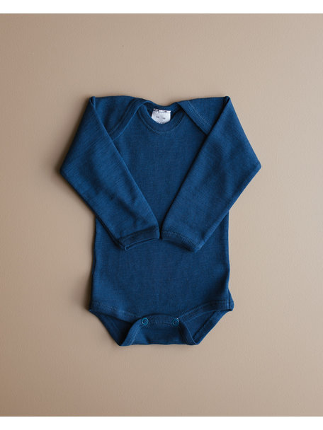 Baby body wool/silk - dark blue