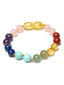 Amber Amber Ladies Bracelet 18 cm - gemstones rainbow