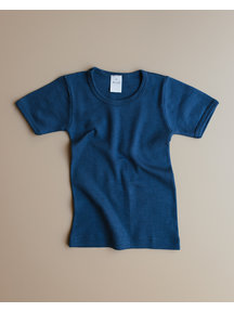 Hocosa Kids short sleeve wool/silk - dark blue