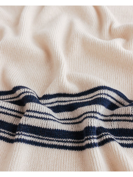 Hvid Merino wool baby blanket Gilbert - blue