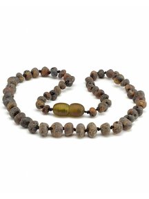 Amber Amber Baby Necklace 32 cm - Olive Raw