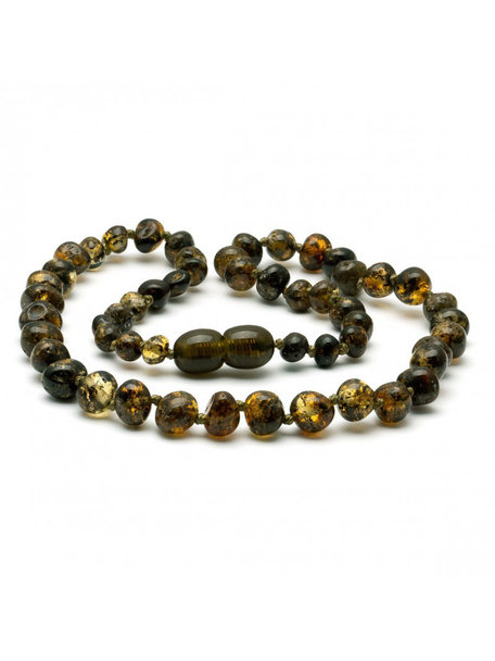 Amber Amber Kids Necklace 38 cm - Olive