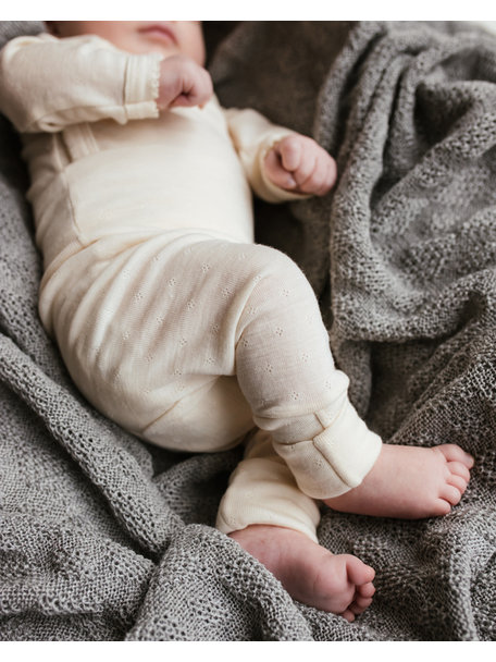 Unaduna Baby pants pointelle 2 in 1 feet wool/silk - munkki