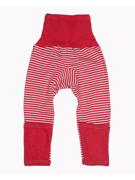 Cosilana Baby Pants With Scratch Protection Striped Wool/Silk - Red