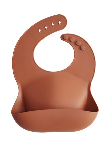 Mushie Silicone Baby Bib - clay