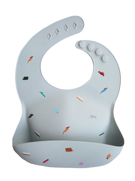 Mushie Silicone Baby Bib - Retro Cars