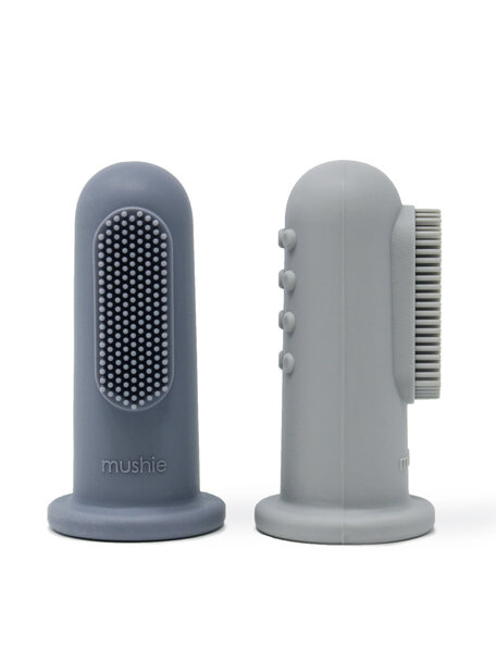 Mushie Baby toothbrush - tradewinds/stone - 2 pieces