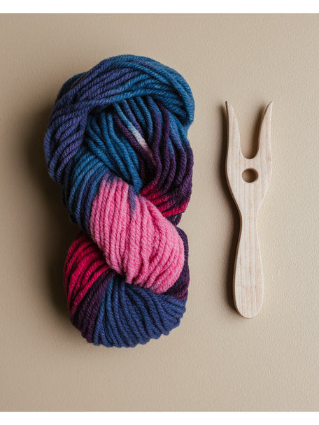 Filges Knitting fork - red pink purple