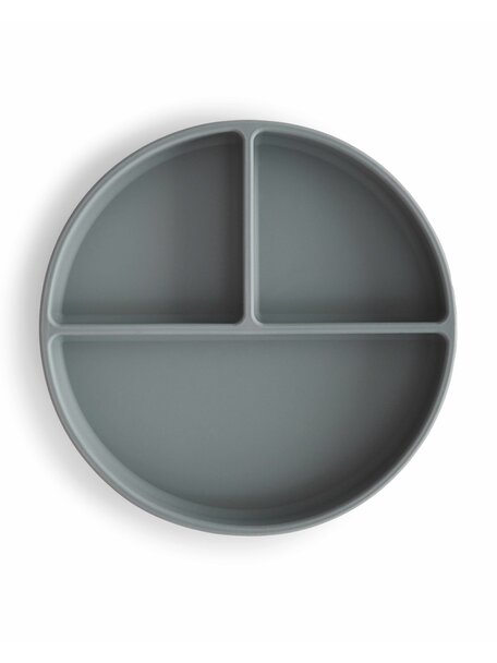 Mushie Plate with stay-put suction - stone