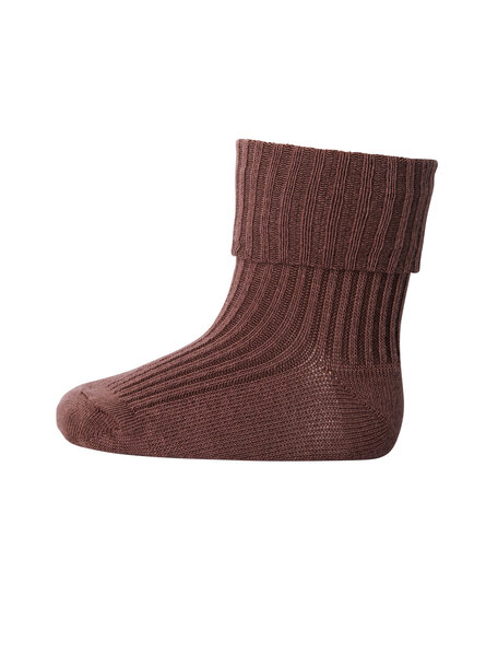 MP Denmark Wool Rib Turn Down Socks - brown