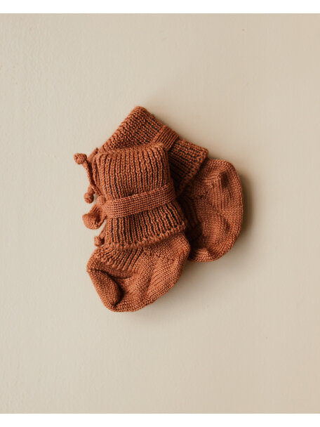 Hirsch Natur Newborn Socks Wool - Sienna (Ziloen exclusive)