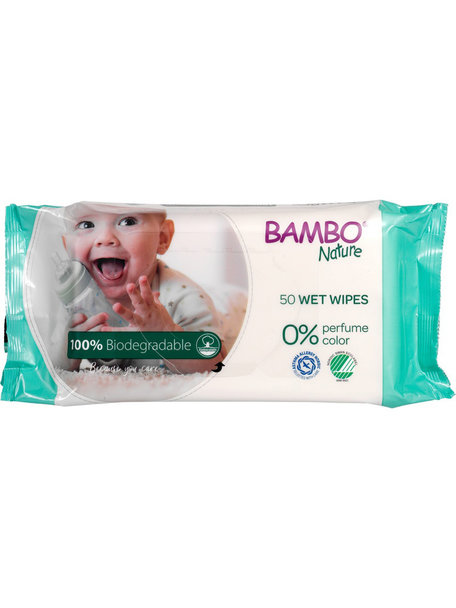 Bambo Nature Baby wipes 100% biodegradable (50 sheets)