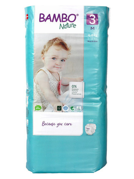 Bambo Nature Diapers tall pack 52 pieces - size 3