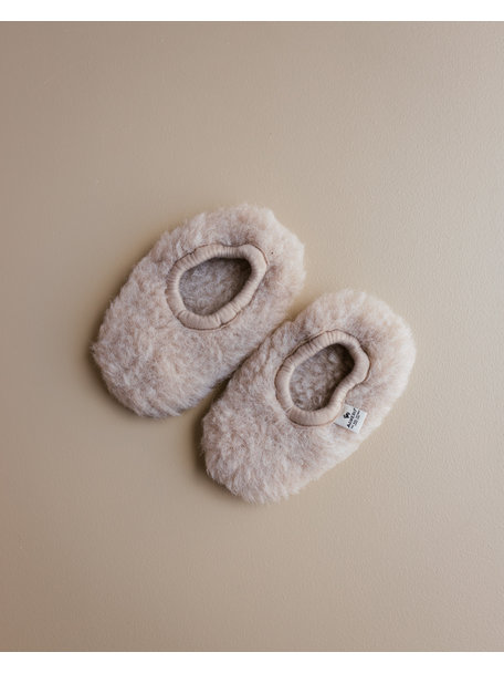 Alwero Wool plush ballerina slippers  - beige