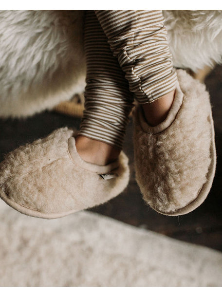 Alwero Wool plush ballerina slippers  - beige