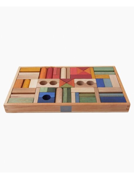 Wooden Story Rainbow Blocks in Tray