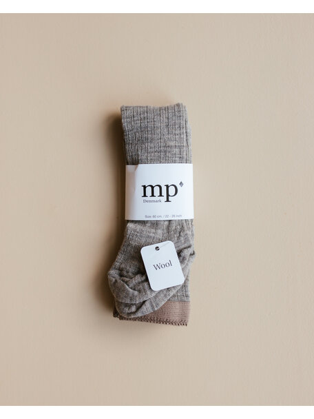 MP Denmark Wool Rib Tights - light brown melange