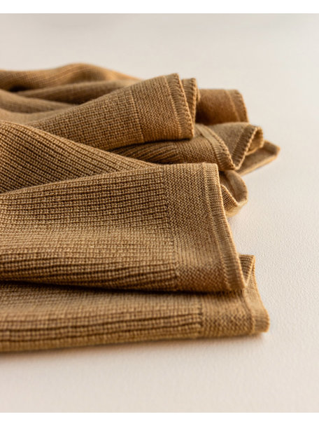 Hvid Merino wool blanket Felix - ochre