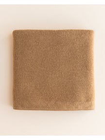 Hvid Merino wool blanket Felix - ochre