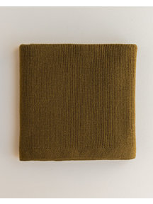 Hvid Merino wool blanket Felix - mustard