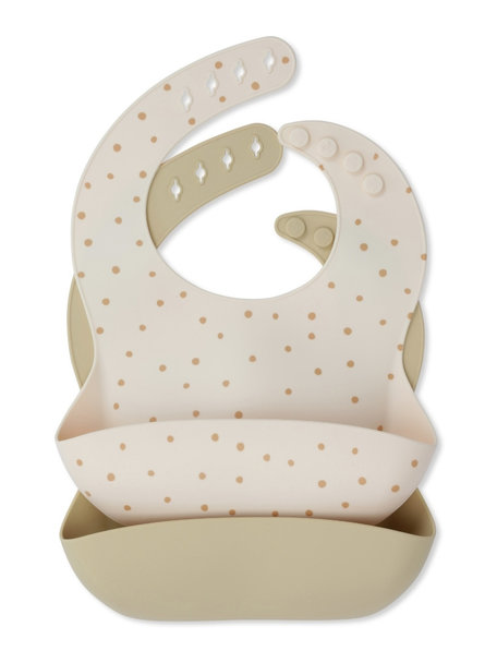 Konges Sløjd Baby bibs (2 pack) - terracotta dot / lemonade