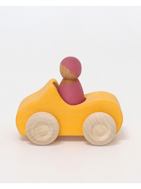 Grimm's Wooden little car - yellow